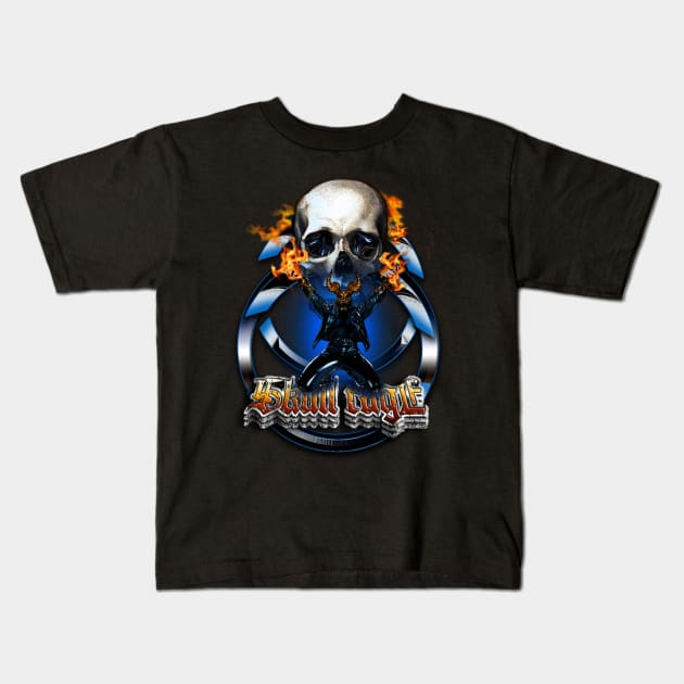 Skull Rage Kids T-Shirt by monoguru